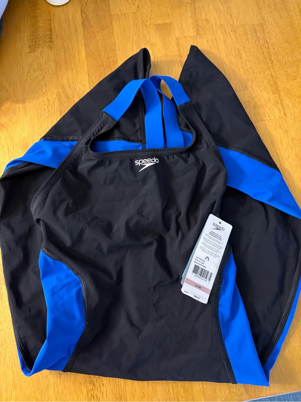 Unitard Speedo Black and Royal Blue Training One-Piece Swimsuit